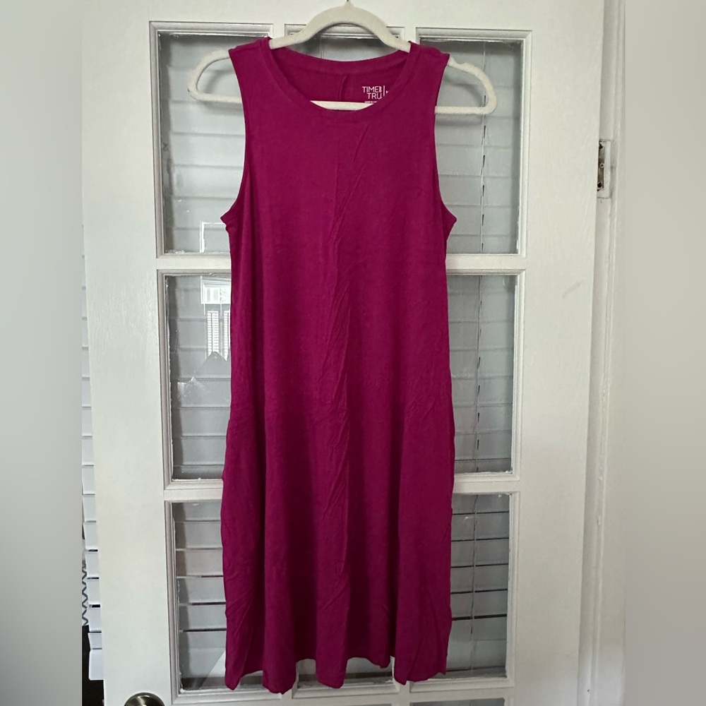 Time & Tru Women’s M (8-10) Pink Sleeveless Casual‎ Sundress | SKU 0691